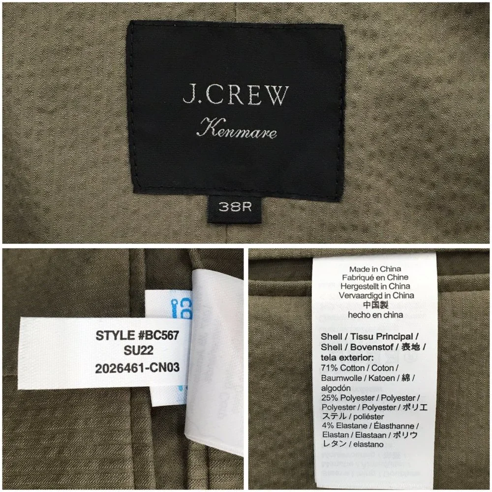 New J Crew Mens Blazer Sport Coat Two Button Casual Jacket Size 38R Cotton Suits